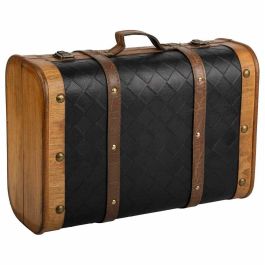 Maleta decorativa Alexandra House Living Negro PVC Madera Metal Tela Vintage 30 x 17 x 43 cm Precio: 42.50000007. SKU: B1KL6XJERB