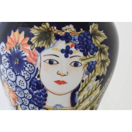 DKD Home Decor Jarrón Margot Shabby Multicolor Azul Porcelana 22 x 42 x 22 cm