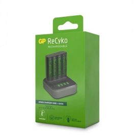 GP M451 D451 ReCyko Cargador Rápido con Dock para Baterías NiMH AA 2600mAh y AAA – Pantalla LCD Gris