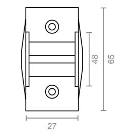 Edm Guia Cinta Persiana Metálica PR11 Acero Acabado Blanco 27x20x65mm
