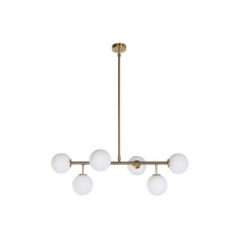 Lámpara de Techo DKD Home Decor 83 x 36 x 36 cm Cristal Dorado Metal Blanco Lámpara de Techo DKD Home Decor 83 x 36 x 36 cm Cristal Dorado Metal Blanco