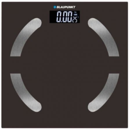 Blaupunkt BP5010 Báscula de Baño Digital Negra | Diseño Cristal Extraplano con Sensores Visibles e Indicador de Temperatura