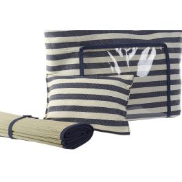 DKD Home Decor Bolso Atlantico Rojo Azul Rayas Lienzo/PVC 55 x 35 x 17 cm Set de 3 (2 Unidades)