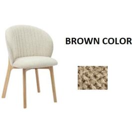 DKD Home Decor Silla Scandi Marrón Natural 58x79x58 cm (2 Unidades) Madera de Hevea y Poliéster Desmontable