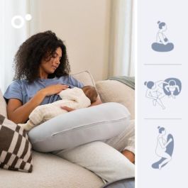 doomoo Twisty Almohada 2 en 1 para embarazo y lactancia - Ultra Comfort - Relleno de microperlas ultrafino, gris doomoo Twisty Almohada 2 en 1 para embarazo y lactancia - Ultra Comfort - Relleno de microperlas ultrafino, gris
