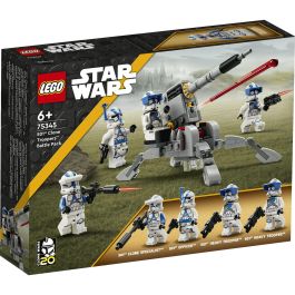 LEGO 75345 Star Wars Pack de Combate Soldados Clon 501, Incluye 4 Minifiguras y Cañón Antivehículo AV-7, +6 Años