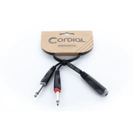 Cordial Cable Y Jack Estéreo Hembra a 2 Jacks Mono Macho 30 cm