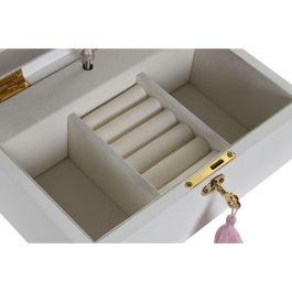 DKD Home Decor Joyero Romantico Blanco Madera Espejo Musical 15 x 10 x 21 cm