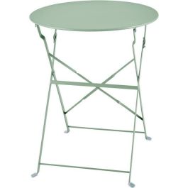 Conjunto Bistró para 2 Personas - Mesa Redonda 60x71 cm y 2 Sillas - Acero Pintado en Polvo - Color Verde Celadón Conjunto Bistró para 2 Personas - Mesa Redonda 60x71 cm y 2 Sillas - Acero Pintado en Polvo - Color Verde Celadón