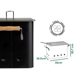 Barbacoa Portatil Rectangular Con Asas Color Negro La Dehesa 22X24CM (4 Unidades) Barbacoa Portatil Rectangular Con Asas Color Negro La Dehesa 22X24CM (4 Unidades)