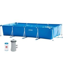 Intex Piscina Rectangular con Estructura Metálica 450x220x84cm con Bomba de Filtración para Jardín