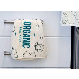 Kinvara Paño Cocina Rizo 50 cm Algodón Orgánico Verde Blanco