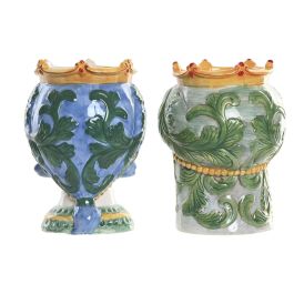 Macetero Mediterraneo DKD Home Decor Verde Multicolor 15 x 26.5 x 15 cm (2 Unidades) Macetero Mediterraneo DKD Home Decor Verde Multicolor 15 x 26.5 x 15 cm (2 Unidades)