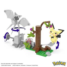Mega Construx HPB59 Pokémon Pikachu en el Bosque - Juego de Construcción Cinético con Zubat Volador para +7 años