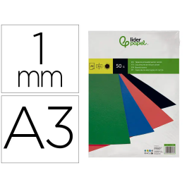 Liderpapel Tapa Encuadernacion Carton A3 Negra 1mm Paquete 50 Unidades Precio: 49.50000011. SKU: B1A32EMYVS