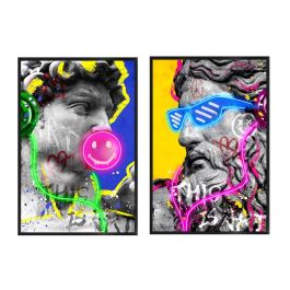 Cuadro con LED Home ESPRIT Moderno Mitológico 83 x 3 x 123 cm (2 Unidades) Precio: 184.50000019. SKU: B19PGZS79B