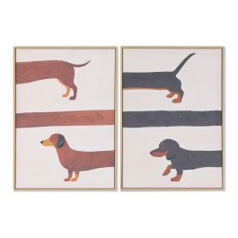 DKD Home Decor Cuadro Perro Salchicha Marron Negro 4 x 70 x 50 cm (2 Unidades) Precio: 90.9557. SKU: B1DWR75HLL