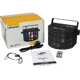 Algamlight Helios II Derby 2 en 1 con Estroboscopio - 4 LEDs RGBW 3W, 16 LEDs Blancos - Modos Automático, Musical, DMX