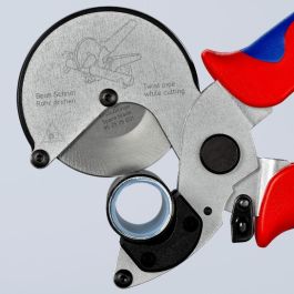 Knipex Tijeras para tubos, para Plástico y Aluminio, Negro/Azul/Rojo, corte hasta 2,6 cm, 210 mm