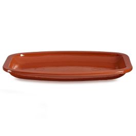 La Dehesa Bandeja Plana Rectangular Barro Refractario Miel 35 x 26 cm (Set de 6)