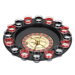 Juego de chupitos ruleta 30x7cm - Negro / rojo - Vidrio / polipropileno - 30 x 30 x 7 cm
