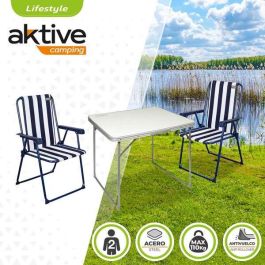 Conjunto de Mesa con 2 Sillas Aktive Plegable De acampada