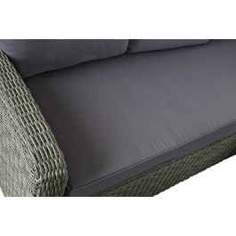 DKD Home Decor Sofá de Jardín y Terraza Gris 204x267x90 cm Set 4 Piezas Desmontable con Cojines Ratán Sintético
