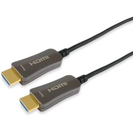 Equip 119430 Cable HDMI 2.0 Óptico Activo A-A, 30m, 4K 60Hz HDR, con Ethernet, Macho/Macho, Negro