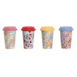Taza con Tapa DKD Home Decor Multicolor Flores 400 ml (4 Unidades) Precio: 21.88999989. SKU: B1AGN5F5J7