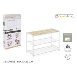 Confortime Estantería de 3 Niveles en Metal y Madera Blanca (4 Unidades) Precio: 68.4999997. SKU: S2209040