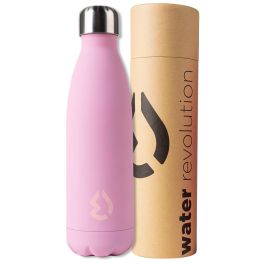 WATER REVOLUTION Botella Térmica Rosa 500ml Acero Inoxidable - Antigoteo, Doble Pared, 24h Frío/12h Caliente, Sin BPA