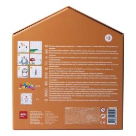 Apli Mi primer juego de sellos con 6 láminas y 10 sellos de diferentes formas y colores