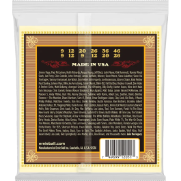 Ernieball Juego Acústica Earthwood Silk & Steel 80/20 Bronze (12 St.) 9-46