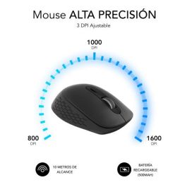 SUBBLIM CURVE ERGO DUAL MOUSE BATTERY BLACK