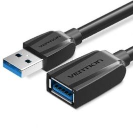 Vention VAS-A45-B100 Cable Alargador USB 3.0 Macho a Hembra, Extensor SuperSpeed 5Gbps, 1m, Negro, Conectores Dorados, Resistente