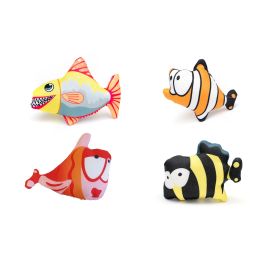 Gloria Guppys Juguete para Gato Pez con Plumas y Catnip de Lona para Jugar Lanzar o Solo