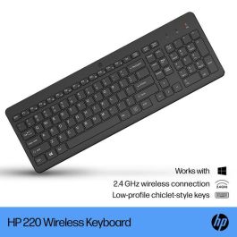 HP 220 Teclado Inalámbrico, Conexión 2.4 GHz, Teclas Chiclet, Autonomía 16 Meses, Cifrado AES 128-bit