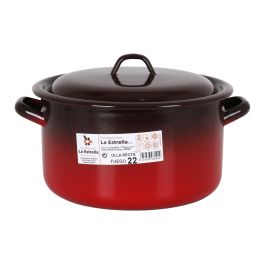 La Estrella Olla Recta con Tapa 22 cm - 4.5 L de Acero Inoxidable (6 Unidades)