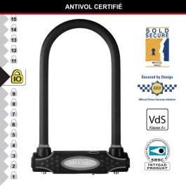 Master Lock Candado en U 8195EURDPROCOLWR Acero Endurecido Llave Rojo Antirrobo Bicicleta