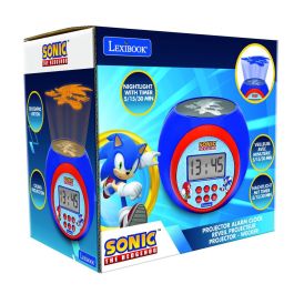 LEXIBOOK Reloj Despertador Proyector Sonic the Hedgehog con Alarma, Luz Nocturna y Pantalla LCD