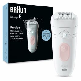 Braun Silk-épil 5-000 BRA1735802436122 Depiladora Eléctrica Inalámbrica, Resistente al Agua, 2 Velocidades, Rosa/Blanco