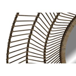 DKD Home Decor Espejo Tropical Bambú Cristal Natural 2.5 x 110 x 110 cm