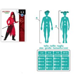 Disfraz Demonio Niño Infantil Rojo y Negro Talla 5-6 Años Halloween