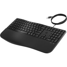 HP 485 Comfort Teclado Ergonómico USB Español con Reposamuñecas, Teclado Numérico y Resistente a Salpicaduras Negro HP 485 Comfort Teclado Ergonómico USB Español con Reposamuñecas, Teclado Numérico y Resistente a Salpicaduras Negro
