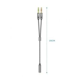 Aisens A128-0417 Cable adaptador audio estéreo Jack 3.5mm Hembra 4-pines a 2x Macho 3-pines para Auriculares Micrófono a PC 25cm Gris Aisens A128-0417 Cable adaptador audio estéreo Jack 3.5mm Hembra 4-pines a 2x Macho 3-pines para Auriculares Micrófono a PC 25cm Gris