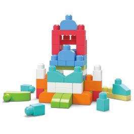 Mega Bloks Dch54 Bolsa 60 Bloques de Construcción de Colores Rosa Fisher-Price First Builders para Niños +12 Meses