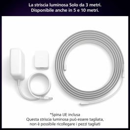Philips Hue PHI1724257552077 Tira de Luz LED Inteligente, Solo Lightstrip, 3 m, Blanco, Integrada