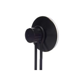 Berilo Percha de Metal Negro Mate con 1 Gancho y Ventosa – Fijación Fuerte sin Taladros – 13x5x5.5 cm para Baño y Cocina (24 Unidades)