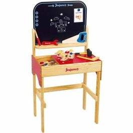 Jeujura Banco de trabajo grande de madera con accesorios de bricolaje, pizarra, almacenamiento y 93 cm de altura, para niños +3 años Precio: 83.49999944. SKU: B1HVX28DH9