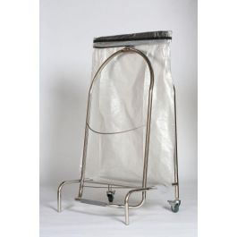 PROBBAX - SO-2104-MSSTL - Porta bolsas con 2 ruedas - 98 x 55 x 42,5 cm - Acero brillante